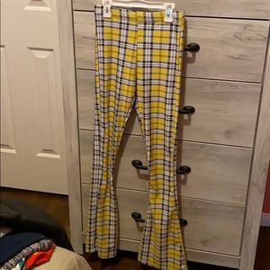 Yellow plaid pants